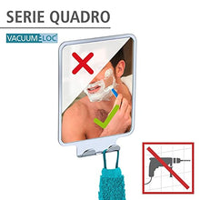 WENKO Vacuum-Loc® specchio da parete Quadro, ABS, 14 x 19.5 x 8 cm, Lucido