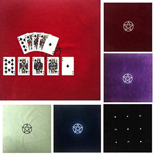 geneic - Tovaglia pentacolo in velluto, 60 x 60 cm, motivo: strega, divinazione, astrologia, gioco da tavolo, stregoneria, carte