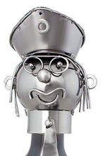 BRUBAKER porta bottiglia da vino postino con bicicletta - scultura in metallo con biglietto d'auguri