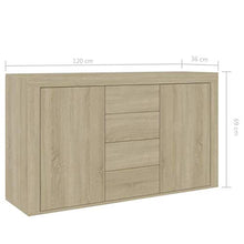 Tidyard Credenza Cassettiera Vintage | Comò e Cassettiere | Cassettiere di Stoccaggio | Armadietto in Legno | Cassettiera in Legno Rovere Sonoma 120x36x69 cm in Truciolato