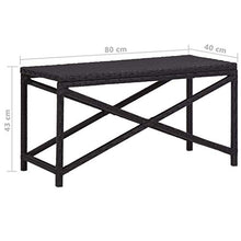 VidaXL - Panca da giardino in resina intrecciata, 80 cm, colore: Nero