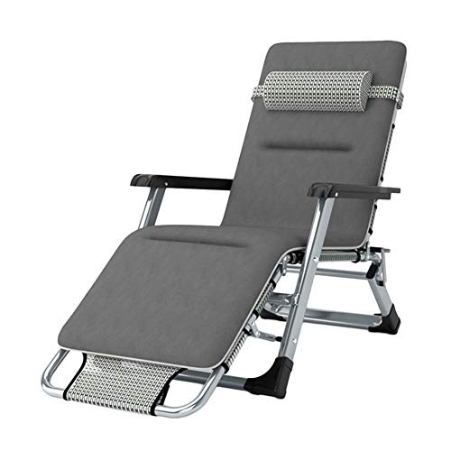 Lettino prendisole Sedie Reclinabili Con Patio, Sedie A Sdraio A Gravità Zero Sedie Sdraio Sedia Pieghevole Da Campeggio Sedie Da Campeggio Portatili Cuscino Da 440lbs chaise longue ( Color : Gray )