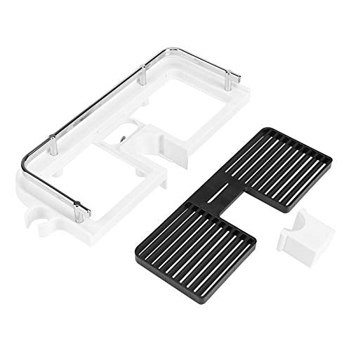 Omabeta Supporto per Vassoio portaoggetti per Asta Doccia in ABS Supporto per Vassoio Pratico Accessorio per Il Bagno Decor Vassoio per ripiano Rimovibile Mensola per Vasca