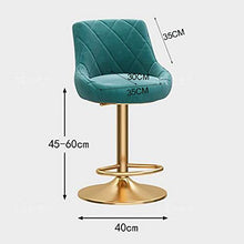 ZWJLIZI 4PCS sgabelli da Bar, Regolabile Ascensore Girevole a Gas, Flanella Comodo Schienale Alto in Ferro battuto for la Prima Colazione, for Counter/Cucina/Bar/Casa (Color : A)