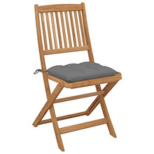 vidaXL Sedie da Giardino Pieghevoli 4 pz con Cuscini Massello Acacia