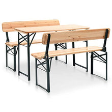 vidaXL 3X Legno d'Abete Tavolo da Birra Panche Pieghevoli Arredo da Giardino