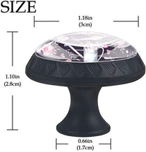 Modello di fiori rosa dipinto nero Pomelli per Porta Set di 4 Pomelli per Mobili Manopole per Cassetti Cucina Armadio Vetro