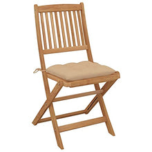 vidaXL Sedie da Giardino Pieghevoli 4pz con Cuscini Massello d'Acacia