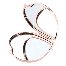 Weichuang Specchio da viaggio a forma di cuore a doppia faccia compatto piccolo specchio da trucco portatile per borsa da tasca o viaggio donna ragazza specchio da viaggio