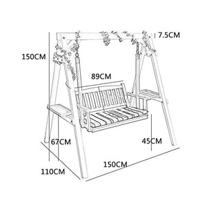 DGHJK Altalena da Giardino per 2 Persone Mobili da Esterno Altalena da Patio Sedia da Esterno per Esterni Sedia a Dondolo per Esterni Panca Adatta per Patio, Giardino, Bordo Piscina, Balcone