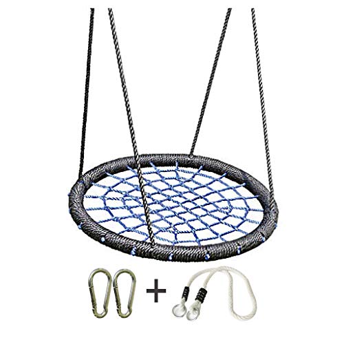 KGDC Dentro Fuori Altalena da Giardino Spider Web Swing Nylon Rope Safe e Durable Staccabile Hanging Swing Chair Sedile Amaca Regolabile con Accessori Indoor e Outdoor Altalene (Color : Blue-D)