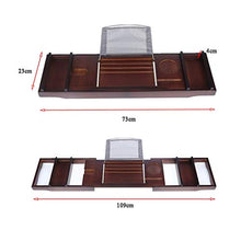 CAI-1 Vassoio da Bagno Vassoio Caddy per Vasca in Legno, Scomparto Marrone Estraibile e Accessorio per Bagno della casa, 73x23x4cm (Fino a 109 cm)