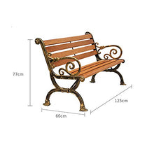 Panca Da Giardino, Poltrona Da Giardino Per Esterni, Panca Da Veranda Per Mobili Da Esterno Con Gambe In Ghisa E Seduta In Legno Massello, Panca In Ferro Battuto Con Schienale E Braccioli