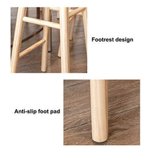 Sgabelli da bar Seggiolone in Legno Massello Sgabello da Bancone per La Colazione Cm Altezza 75 Cm con Poggiapiedi per Cucina Soggiorno Ristorante Caffetteria Pub(Color:Noce Nera)