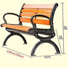 QHW Panchina del Parco, panchina in Legno massello per Il Tempo Libero per 2-3 Persone, Sedia da Giardino con Schienale, Resistente alle intemperie, Portata 300 kg (120/150 cm)