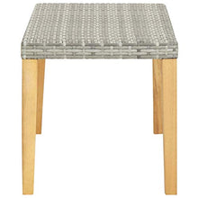 FAMIROSA Panchina da Giardino 120 cm Grigio Polyrattan Massello d'Acacia