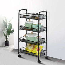 &ripiano di stoccaggio Scaffale da cucina, organizzatore del bagno Scaffale di stoccaggio for rack da cucina Scaffale a 4 ripiani Nero Scaffale di finitura