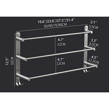 Xiaoli Bagno Portasciugamani Moderna Tre Bar portasciugamani 304 in Acciaio Inox Bagno Portasciugamani Parete Bagno Supporto del tovagliolo con Ganci Porta Asciugamani (Dimensione : 50cm)