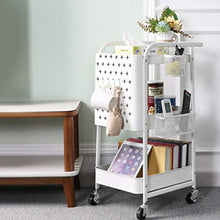 LYM &ripiano di stoccaggio Scaffalature Home Scaffale da Cucina Soggiorno Camera da Letto Carrello di stoccaggio Beauty Salon Carrello a Ruote Mobile Bianco Scaffale di Finitura