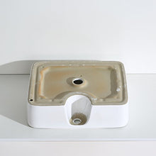 Eridanus Serie Rufus-02, Lavabo di Ceramica Bianco Lusso Lavandino Lavello Lavamano Lavabo da Appoggio Rettangolare Quadrato Bacinella Lavandino Lavello per Bagno Casa Bidet Lavabo