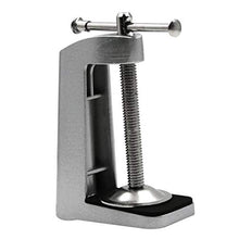 POHOVE Morsetto per attrezzi da scrivania antiscivolo per la casa, supporto per lampada da tavolo, accessori con braccio oscillante, base fissa in acciaio inox, supporto portatile (argento)