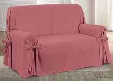 HomeLife - Copridivano Due posti con Laccetti in Cotone - Elegante Salvadivano 2 posti Tinta Unita | Telo per Copertura e Protezione da Polvere, Macchie e Usura | Alta qualità Made in Italy - Rosso