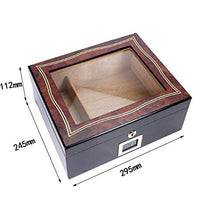 DPLQX sigari armadi, Durevole Buona Tenuta Portatile Removibile humidor per sigari ammezzati con igrometro e umidificatore humidor per sigari adorini,Black_295x245x112mm/12x10x4in