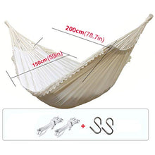 liangzishop Swing Amaca Tassel Lace Hammock Swing Canvas Bianco Doppia Outdoor Portable Camping Swing Garden Garden Hammock Sedia Amaca 78.7x59 Pollici Altalena da Giardino