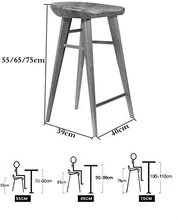 WRJY Sedia da Bar in Legno, seggiolone Sgabello da Bar per Il Tempo Libero all'aperto Adatto per la Cucina della Sala da Pranzo 0111 (Colore: B, Dimensioni: 55 cm)