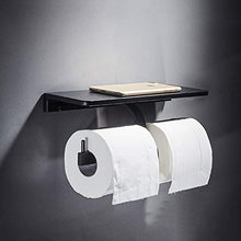 YAeele Nero Alluminio dello Spazio Bagno Mensola Impermeabile Supporto for Rotolo Storage Rack Telefono Rack a Parete Piazza Rack ripiano