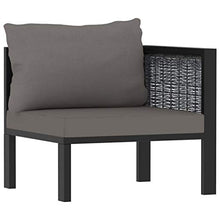 FAMIROSA Set Divani da Giardino 5 pz con Cuscini in Polyrattan Antracite