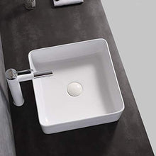 Zerone Lavabo quadrato in ceramica, lavabo, lavabo, moderno, bianco, 38 x 38 x 13,3 cm