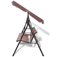 Tidyard Dondolo da Giardino in Acciaio e Poliestere 178 x 112 x 155 cm | Caffè