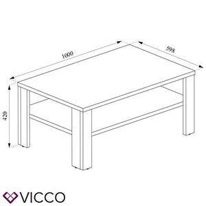 Vicco Tavolino da divano Tavolino da salotto Sonoma Con ripiano Tavolino Divano