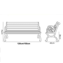 Panchina da giardino a 3 posti panchina da terrazza da esterno, panchina da balcone con sedia da veranda, panchina da parco con braccioli e schienale, banco da lavoro resistente alle intemperie con