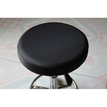 Wakauto coprisedile Tondo per Sgabello,Fodere per Sgabello da Bar Tondo Lavabile Sedia Jacquard Coprisedile Nero