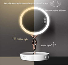 LBWARMB Trucco Specchio con luci Trucco dello Specchio del LED Smart Touch dimmerabili Impostazione e 10x Magnifier casa Camera da Letto dello Specchio di Trucco (Bianco/Cavo USB Alimentato)