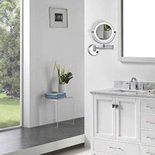 Specchi da Barba a Parete, ingrandimento 10X, per Superficie Girevole Hotel Vanity Two con Finitura cromata USB Ricaricabile