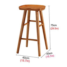 GYPPG Wooden Bar Stool Kitchen Pub Barstools Solid Wood Seat Dining Chair Modern Style for Cafe Counter Breakfast,Seat Height:65cm,75cm