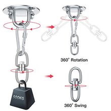 Honmax Gancio per Soffitto a 360°, Gancio per Sacco Boxe in Acciaio Inox, Supporto da Soffitto Fino a 500 kg, per Il Fissaggio al Soffitto, per Sacco Boxe, Poltrona Sospesa, Sacco da Boxe, Altalena