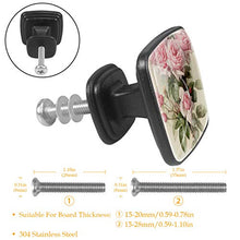 Rosa 4 PCS Pomelli per Porta, Pomolo per Mobile, Pomelli per Mobili con Viti, Maniglia per Armadietto, Pomelli per Porta, Pomelli per Cassetti per Porta, Armadio, Cassetto e Credenza