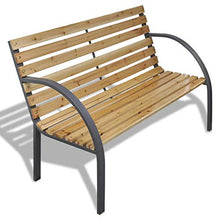 Panca da Giardino Panca in Legno e Ferro per Giardino con Schienale Design Nostalgico Panca da Giardino Esterno 120x62x82 cm