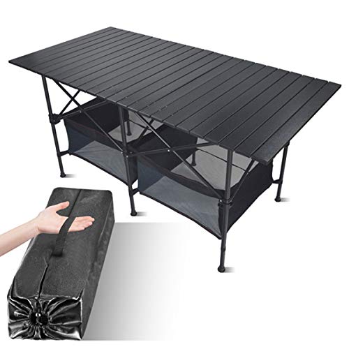 Portable Tavolo Pieghevole,tavolino Pieghevole da Campeggio Ultraleggero,con Borsa Portaoggetti in Rete e Borsa per il Trasporto, Molto Adatto per Outdoor,picnic,barbecue,cucina,spiaggia,zaino