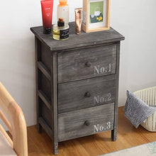 Rebecca Mobili Cassettiera Grigia, Comodino salvaspazio, 3 cassetti, Stile Vintage, per Camera da Letto Bagno - Misure: 54 x 35 x 27 cm (HxLxP) - Art. RE4191