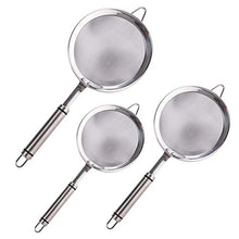 UPKOCH Filtro scrematrice Olio Filtro in Acciaio Inox colino setaccio Filtro zuppa Filtro con Filo da Cucina attrezzo da Cucina 3 Pezzi