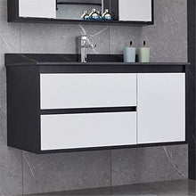 ZoSiP Set di Mobiletti Specchio e Lavabo Simple Rock Board Bagno Cabinet Combinato lavabo lavabo vanità (Color : Black, Size : 50x80x50cm)