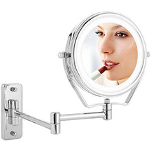 Himimi Illuminazione a LED per Specchio cosmetico e ingrandimento 1x / 7X, Specchio per Il Trucco da Parete, Girevole a 360 ° Pieghevole per Il Bagno per Il Trucco e la rasatura