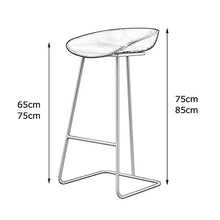 MYAOU Sgabelli da Bar con Struttura in Ferro Metallico, Sedile in Materiale PP, sedie da Bar per la casa del Ristorante, Sgabello Alto 65/75 cm di personalità Creativa Fatta a Mano