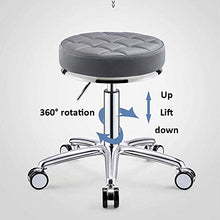 SXRDZ Bar Sgabello con rotelle, Spa Sgabello con Blue PU Sedile in Pelle Sintetica, Altezza Regolabile 45-55 cm, Peso 160 kg supportati, Scopare Bellezza Sgabello for saloni Manicure Beauty Spa Salon