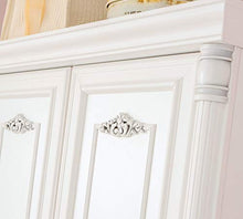 Armadio 2 ante, colore legno bianco, 203X59X122 cm - adatto per una cameretta da bambino - stile shabby